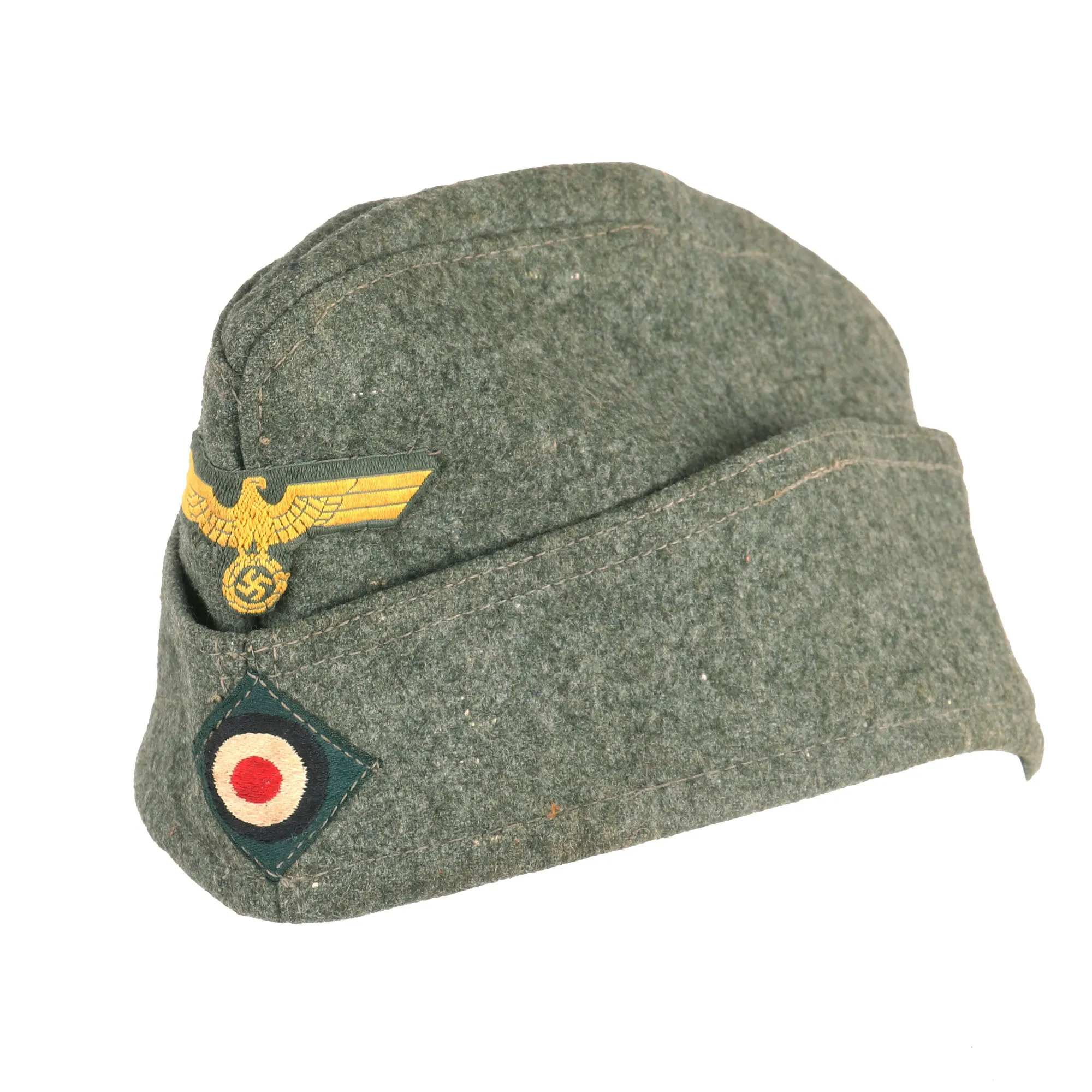 Original German WWII Kriegsmarine Coastal Artillery M38 Overseas Wool Cap in size 57 - Küstenartillerie