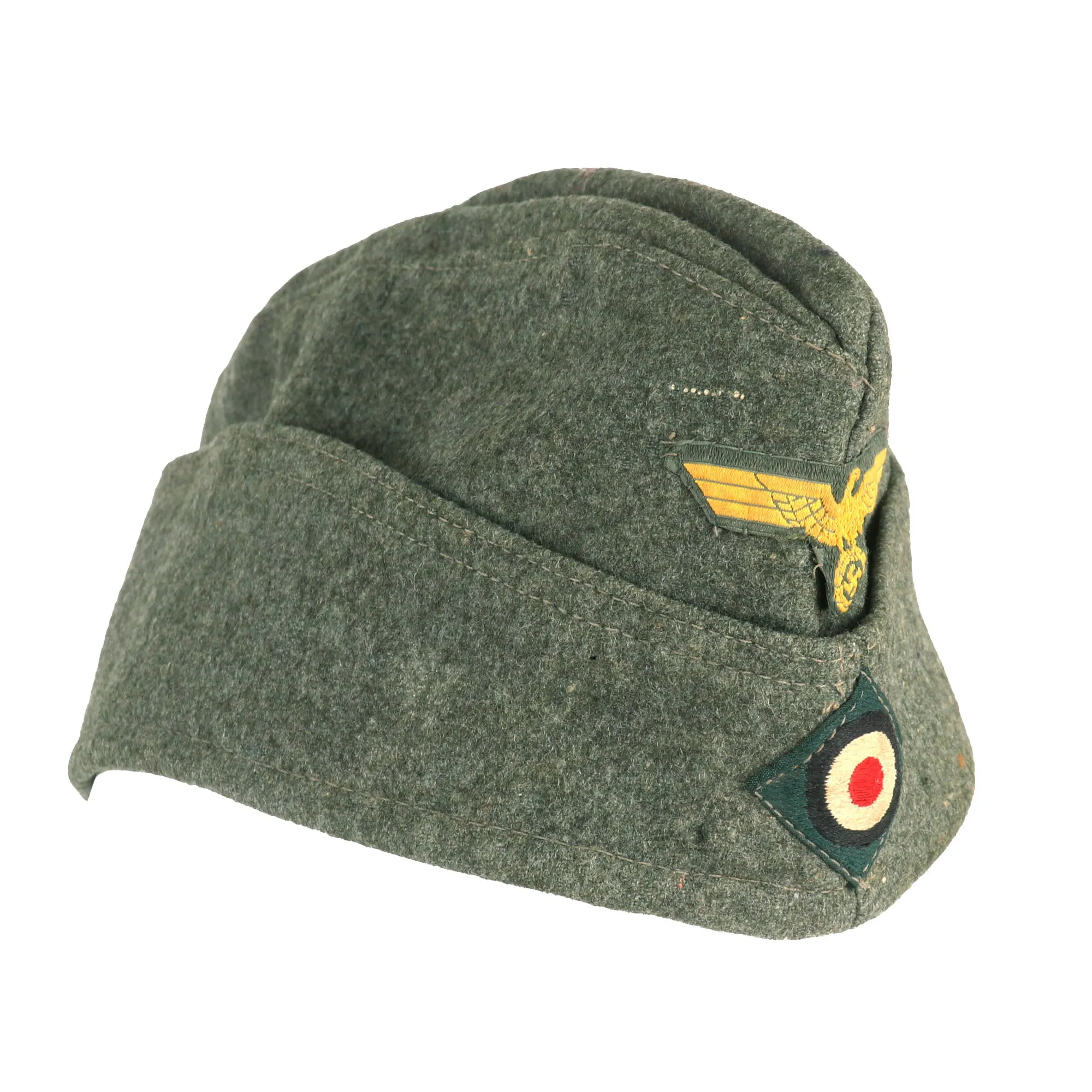Original German WWII Kriegsmarine Coastal Artillery M38 Overseas Wool Cap in size 57 - Küstenartillerie