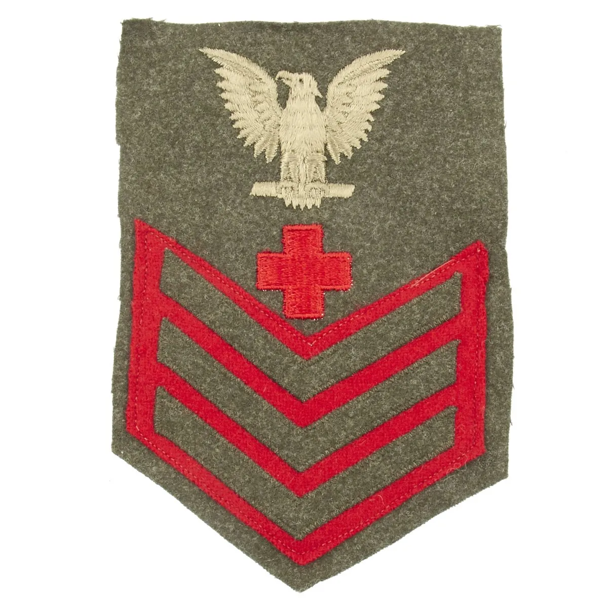 Original U.S. WWII USMC Navy Corpsman PO1 Petty Officer First Class Rate Patch
