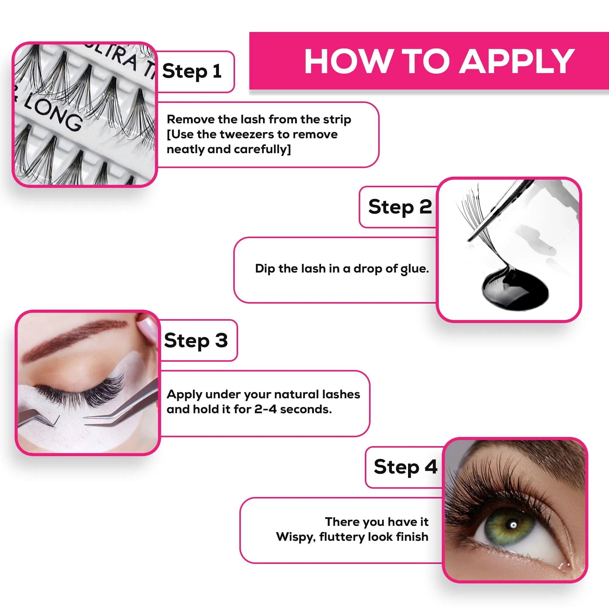 Professional Individual Mega Ultra Thick Lashes, 12 Ply Flare Black, Knot Free & Medium For Mega Volume (BF1011-Medium)