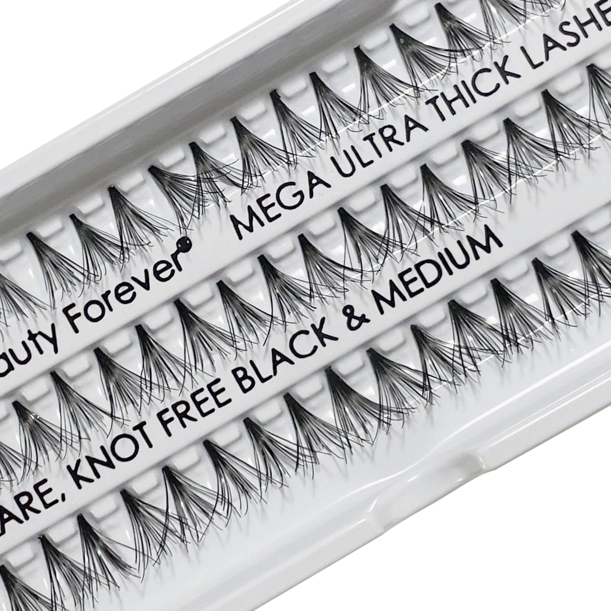 Professional Individual Mega Ultra Thick Lashes, 12 Ply Flare Black, Knot Free & Medium For Mega Volume (BF1011-Medium)