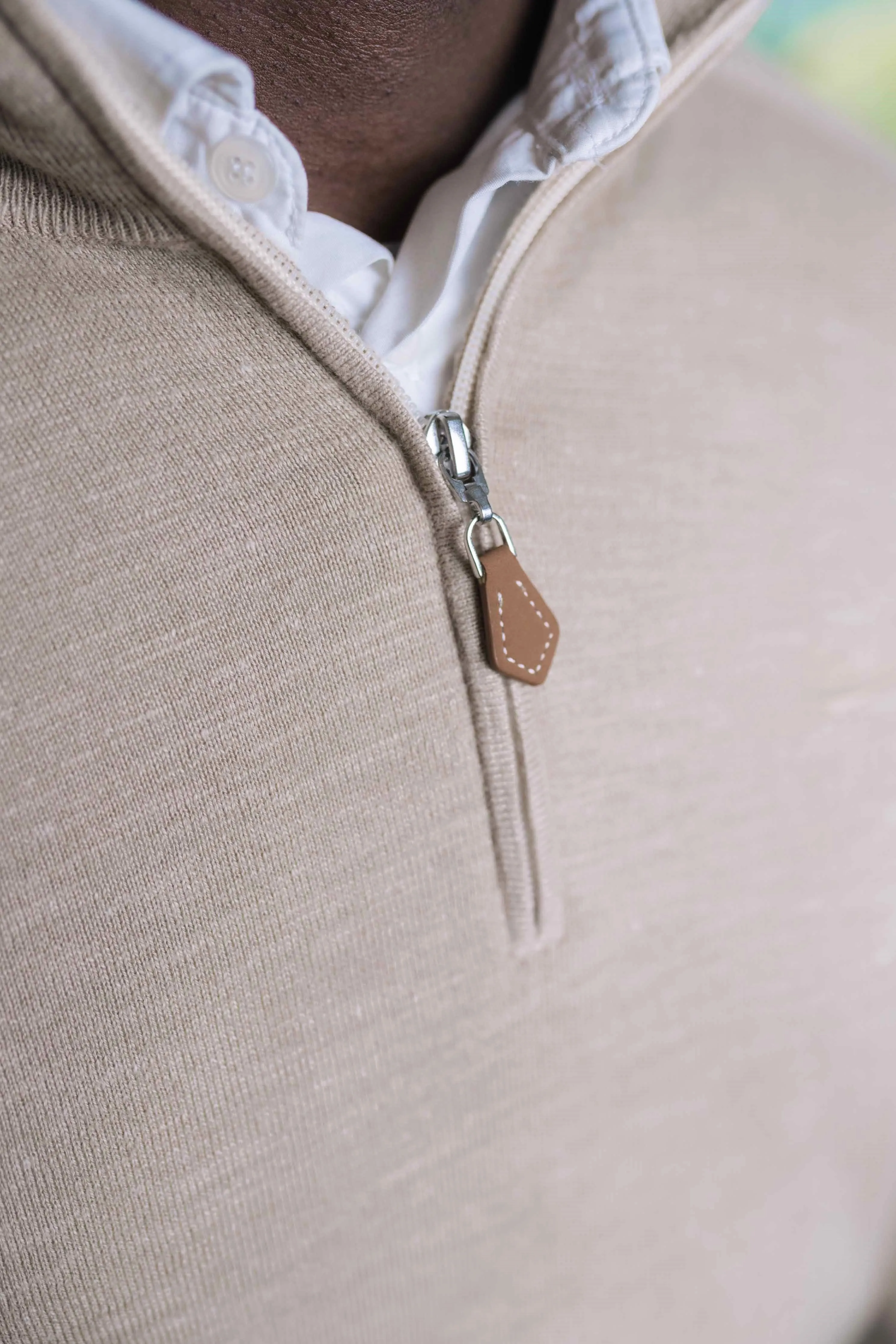 Quarter-Zip Knit in Creme