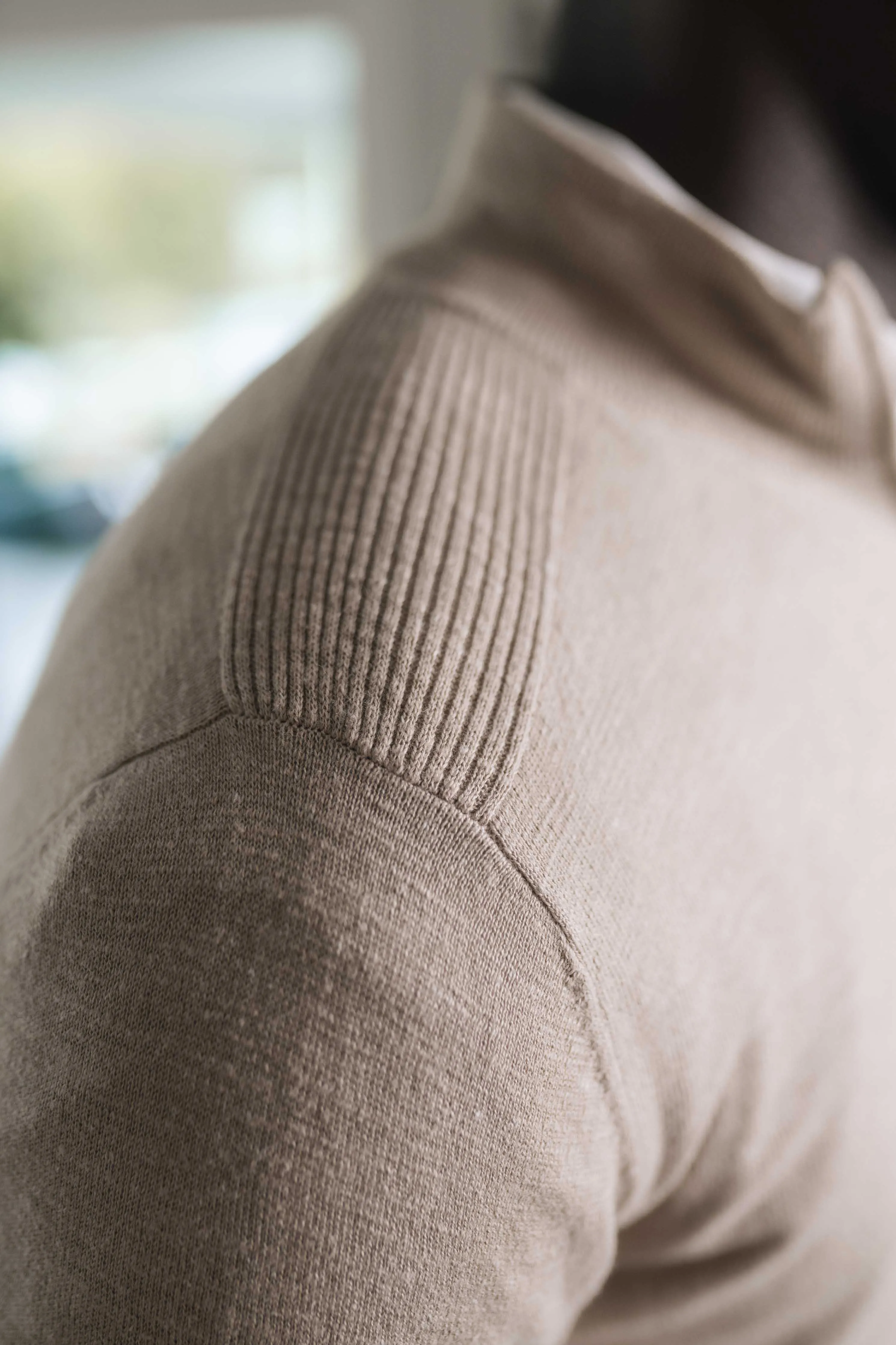 Quarter-Zip Knit in Creme