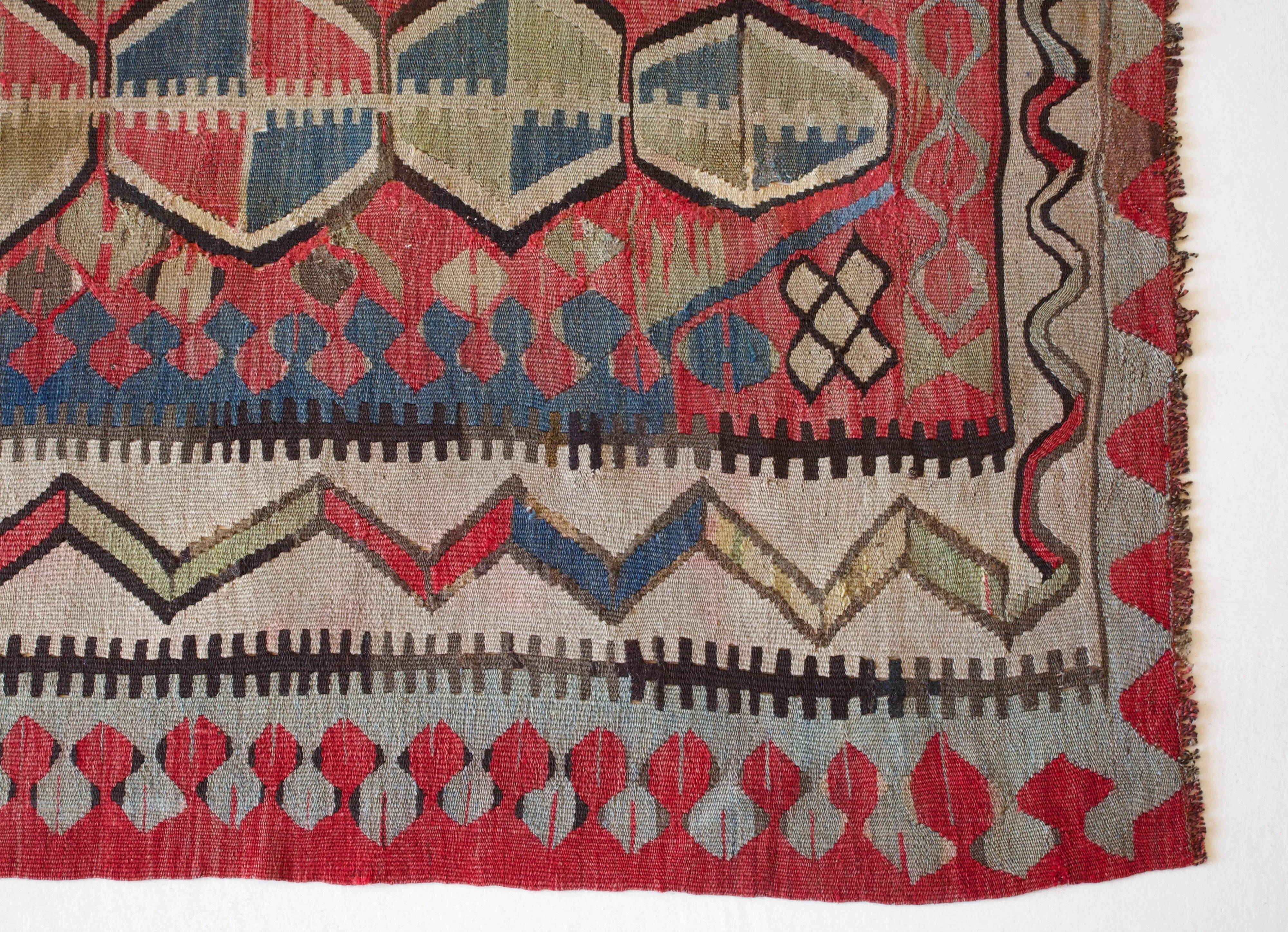 Semi-Antique central Anatolian Kilim Rug 3'8"x4'9"