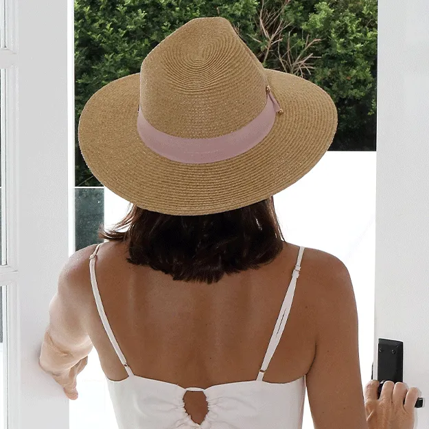 Sundaise Pippa Mid Brim Hat - Natural/Blush