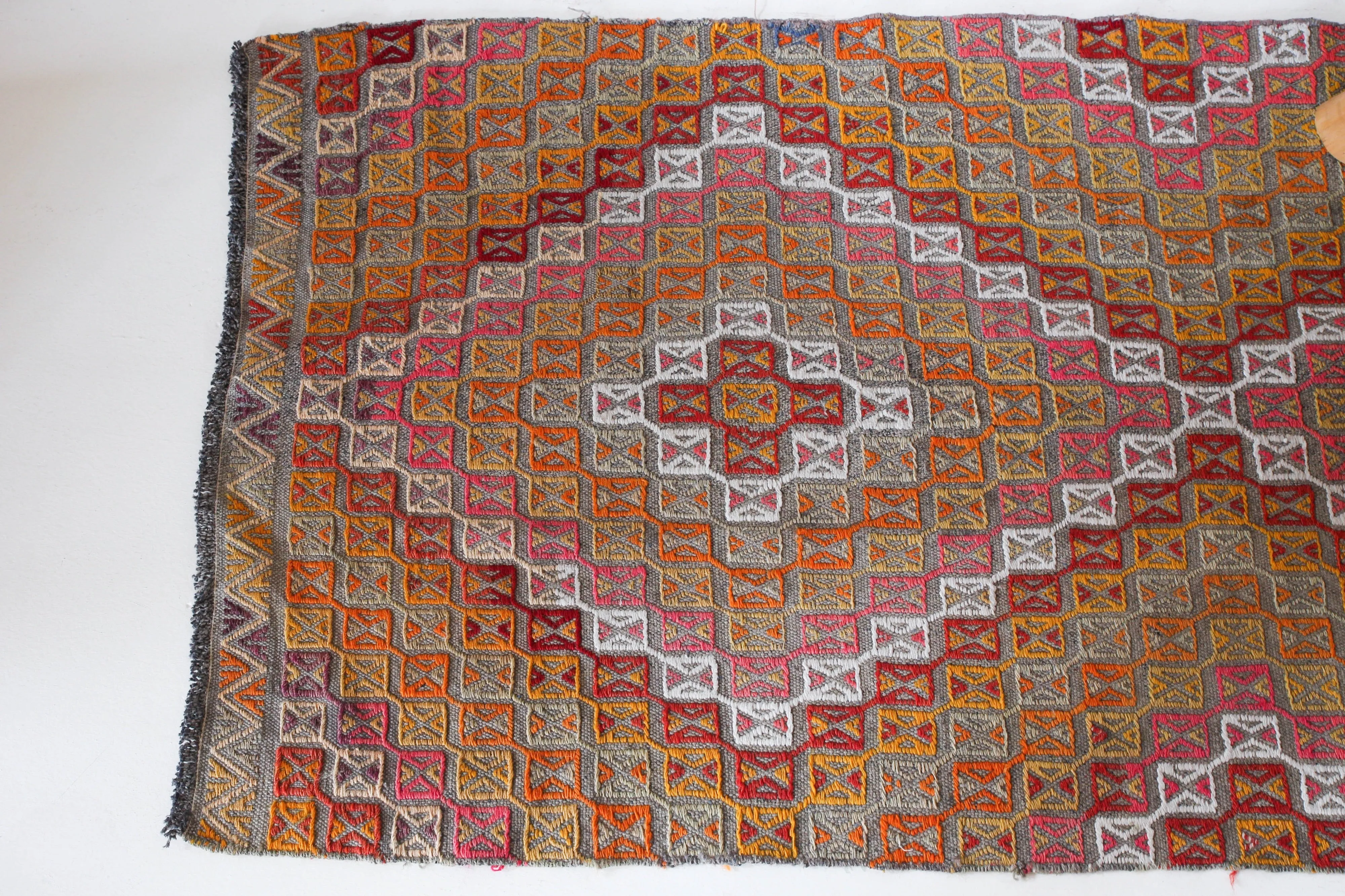 Vintage Aegean Cicim Kilim Runner 2'4"x6'10"