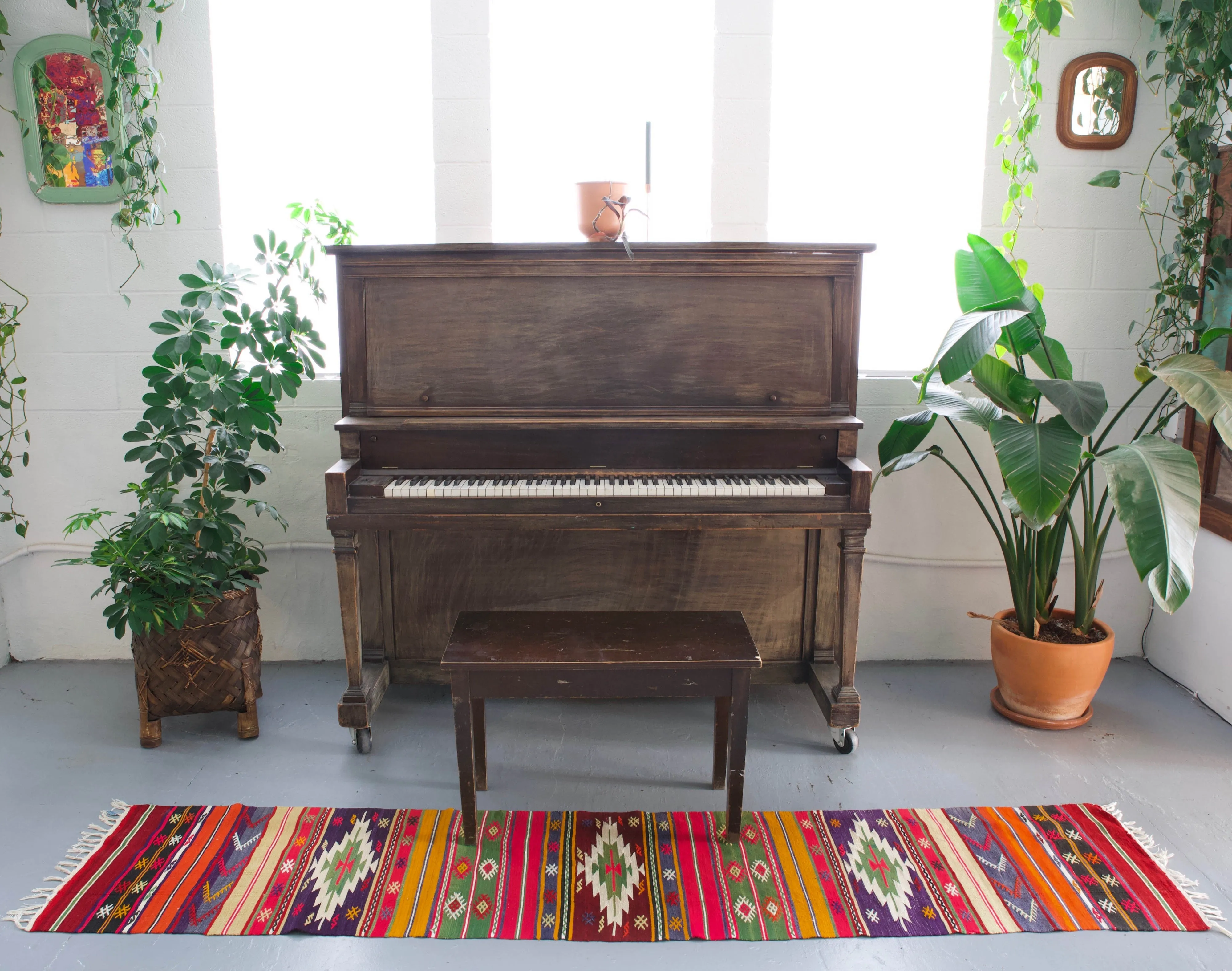 Vintage Anatolian kilim runner