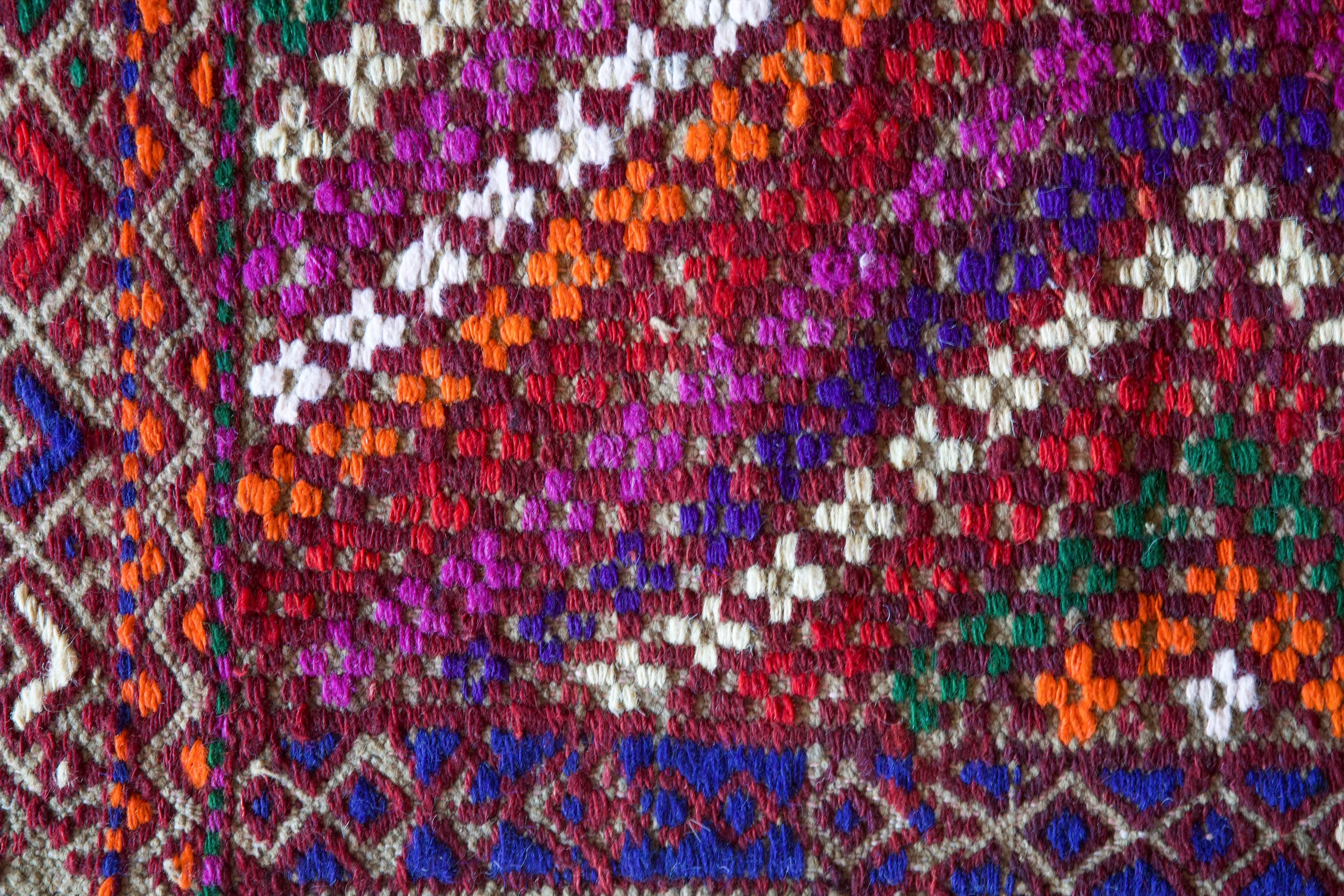 Vintage Mini Turkish Kilim Rug 4'x4'3"