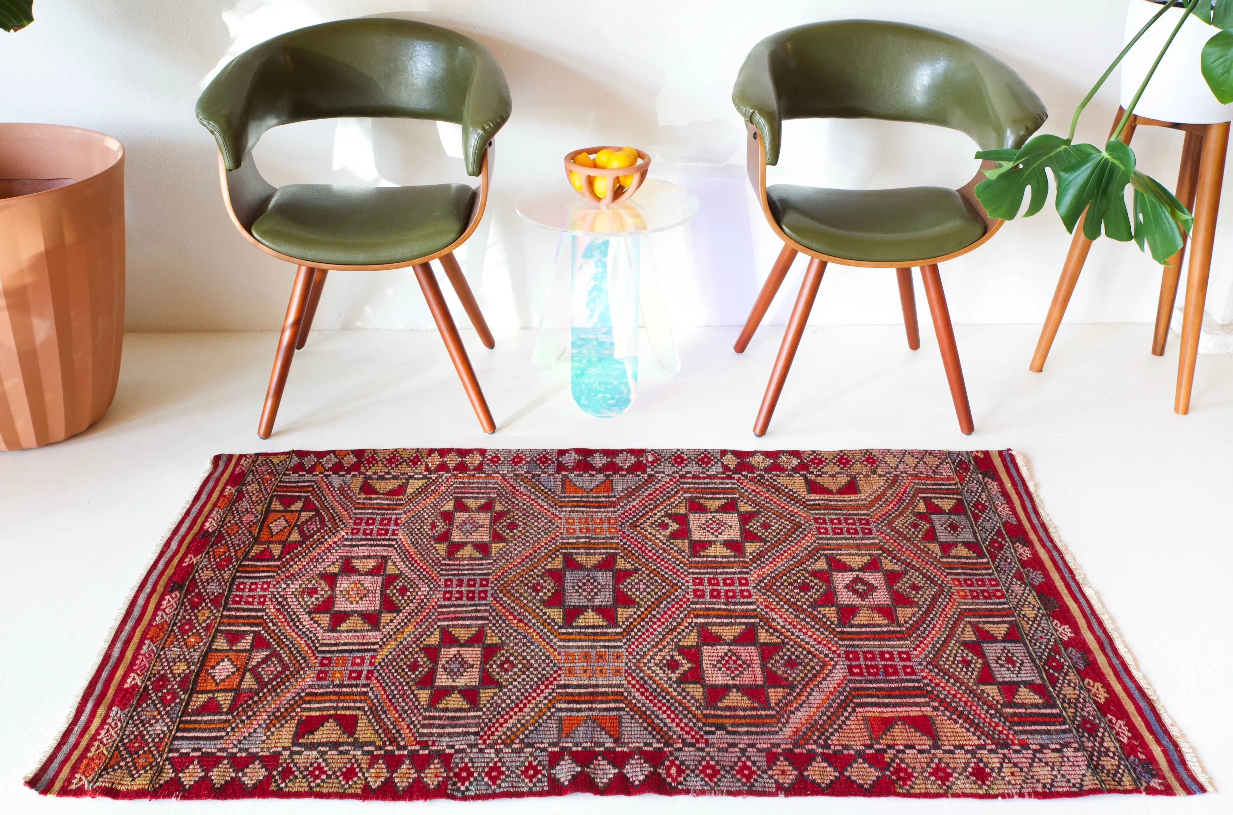 Vintage Turkish Cicim Kilim Rug 3'4"x5'8"