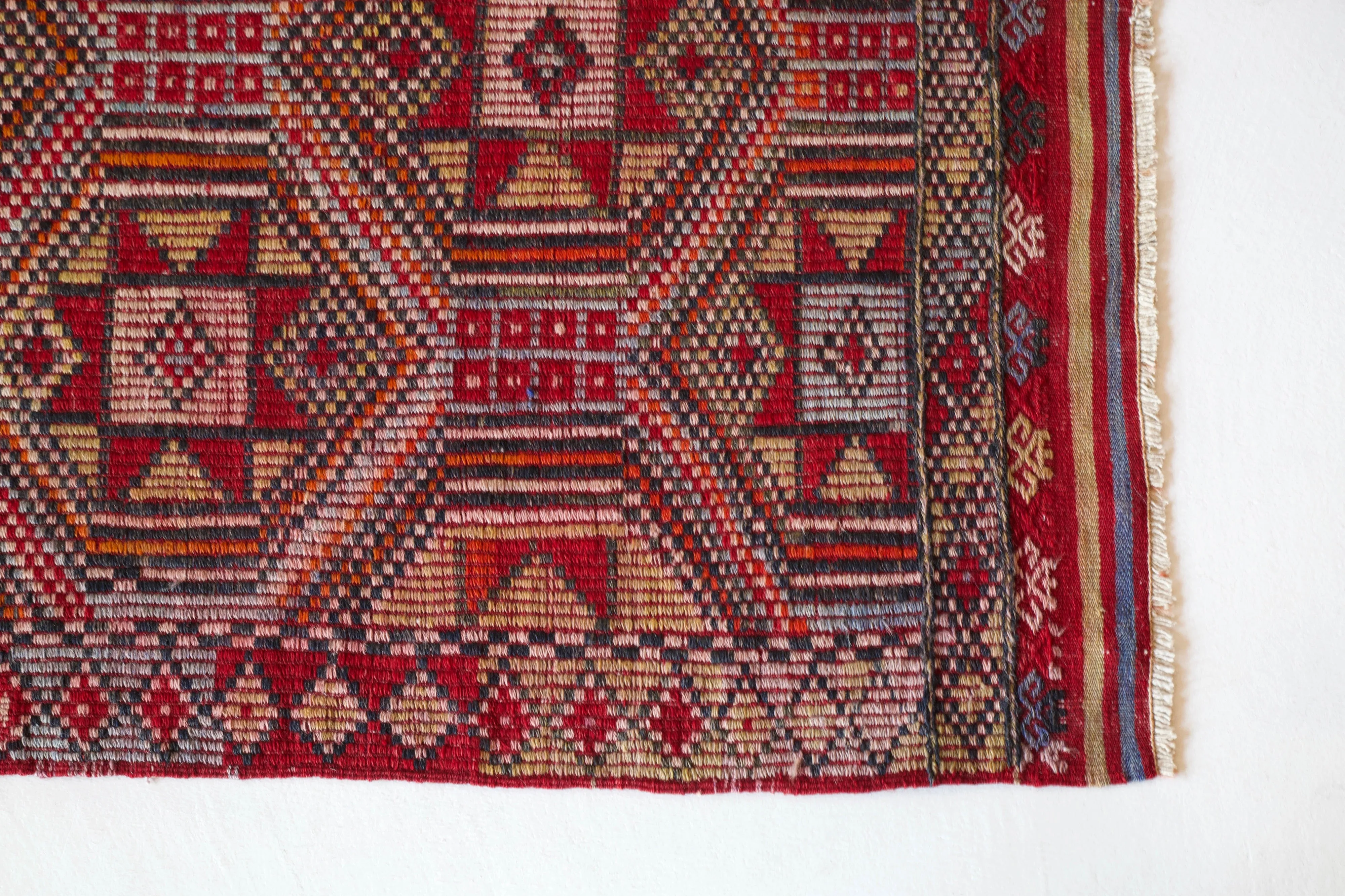 Vintage Turkish Cicim Kilim Rug 3'4"x5'8"