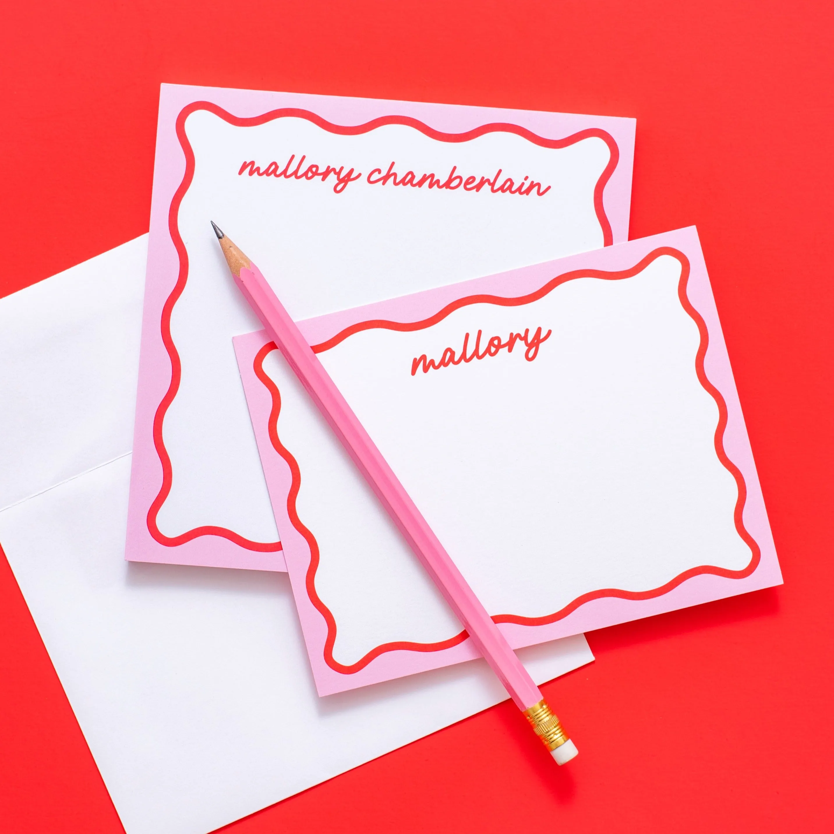Wavy Collection Personalized Notepad & Stationery Bundle