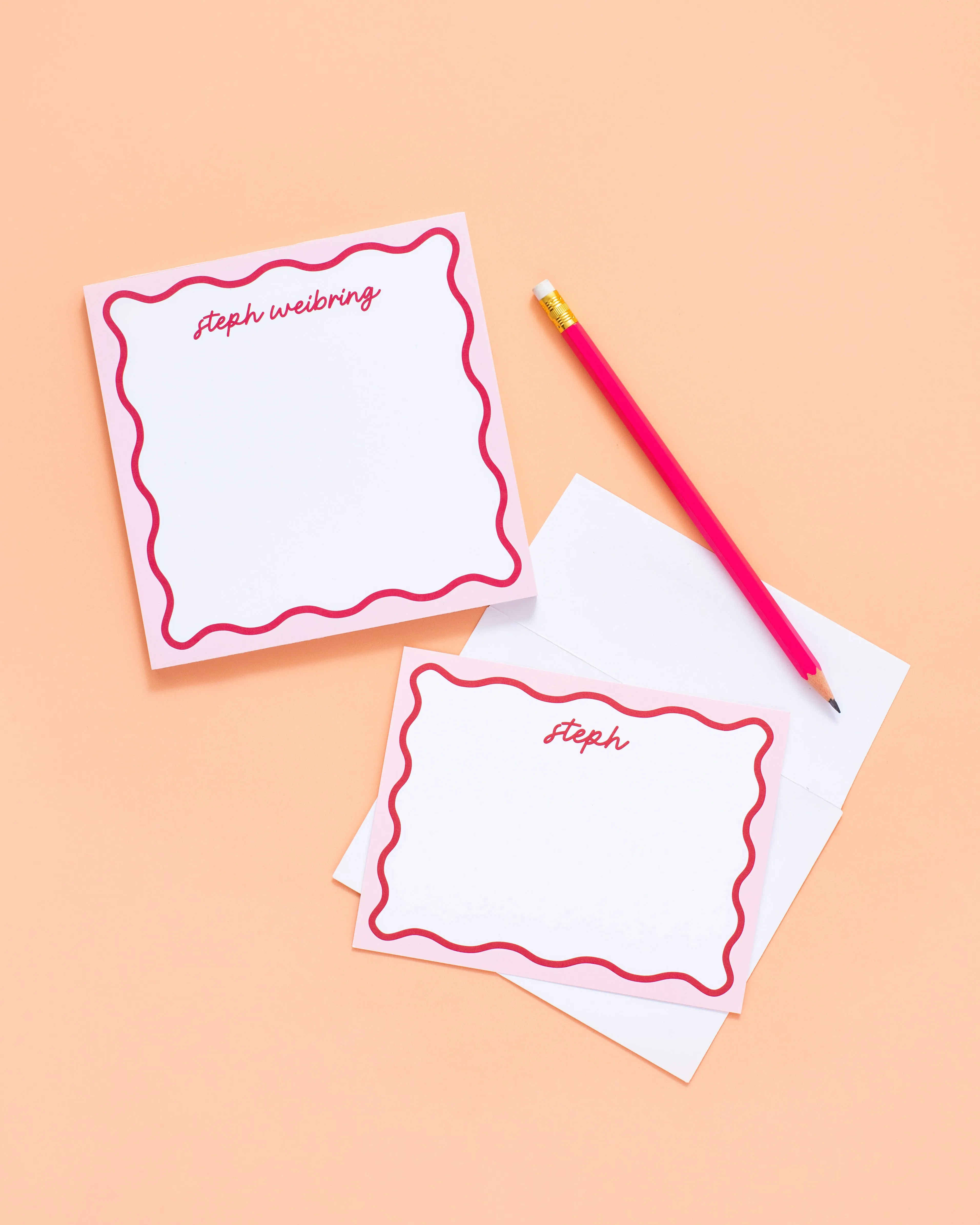 Wavy Collection Personalized Notepad & Stationery Bundle