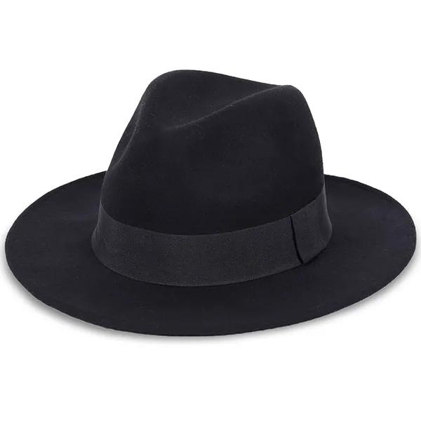 Wool Felt Wide Brim Fedora Hats for Women Men B5030