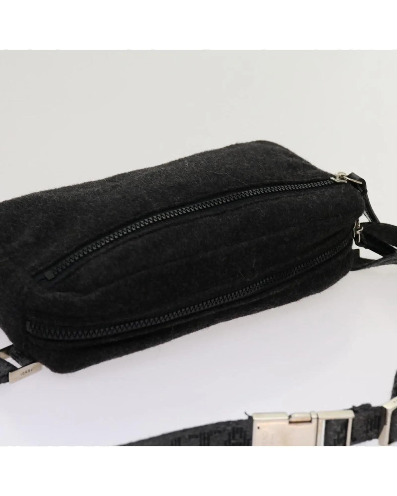 Wool Gray Body Bag by Italian Designer