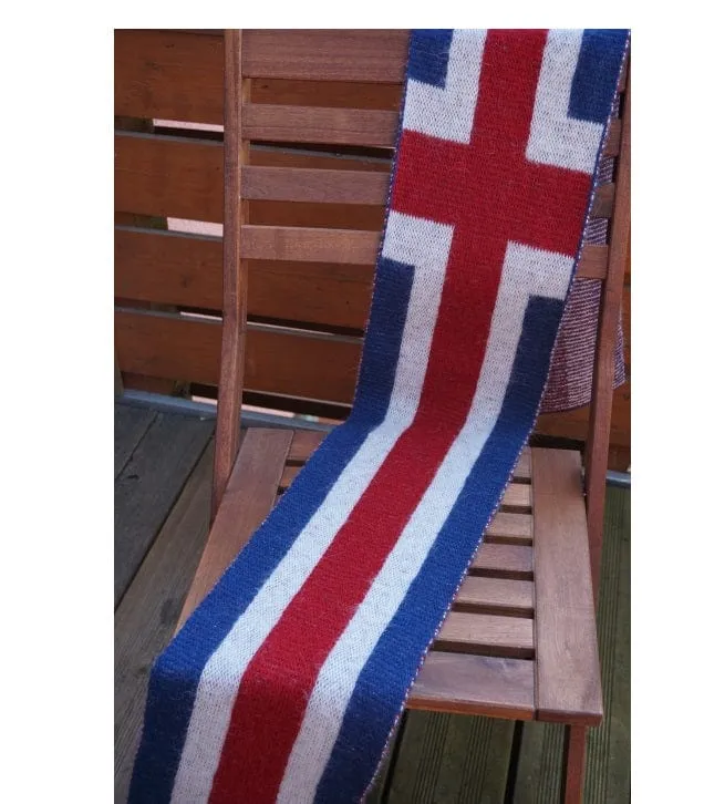 Wool scarf with Icelandic national flag