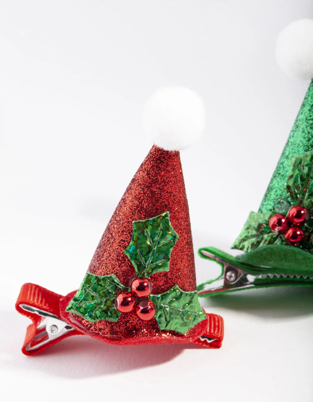 Xmas Santa Hat Hair Clip Pack