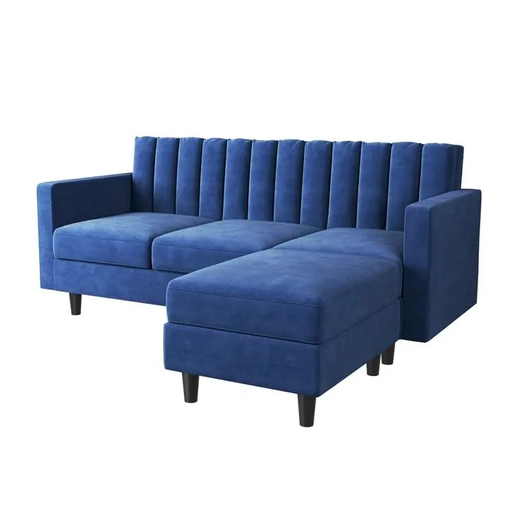 Zia L Shape 3 Seater Reversible Sofa with Ottoman for Living Room