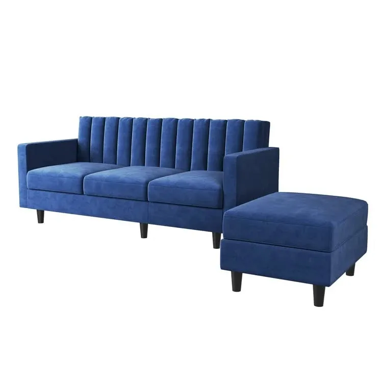 Zia L Shape 3 Seater Reversible Sofa with Ottoman for Living Room