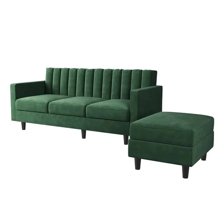 Zia L Shape 3 Seater Reversible Sofa with Ottoman for Living Room