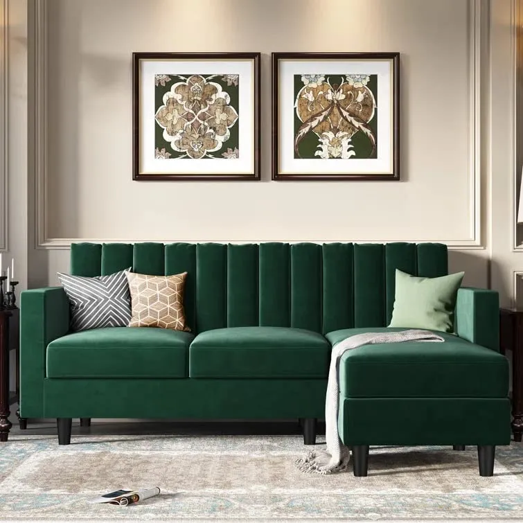 Zia L Shape 3 Seater Reversible Sofa with Ottoman for Living Room